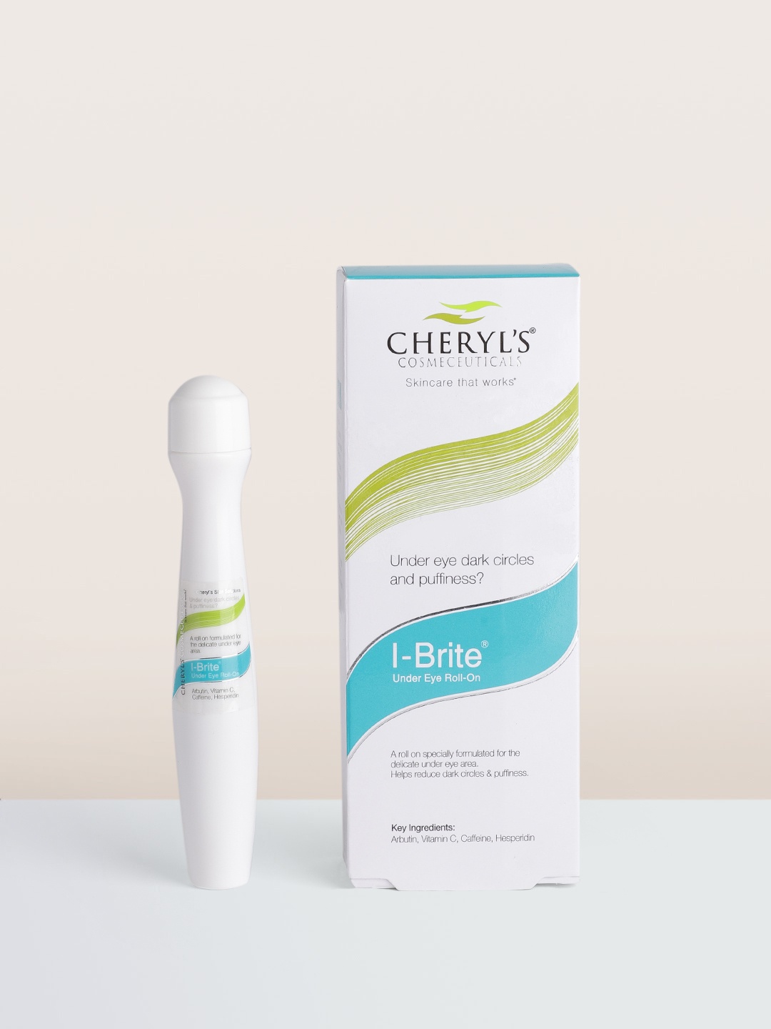

Cheryls Cosmeceuticals I-Brite Under Eye Roll-On with Vitamin C, Arbutin & Caffeine- 15 ml, White
