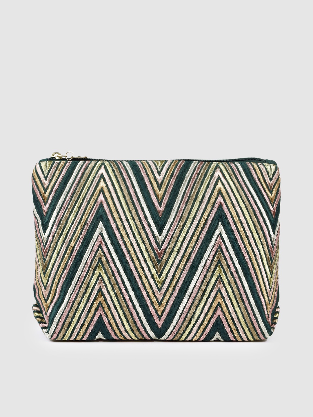 

Accessorize London Women Faux Leather Zig Zag Make Up Bag, Multi