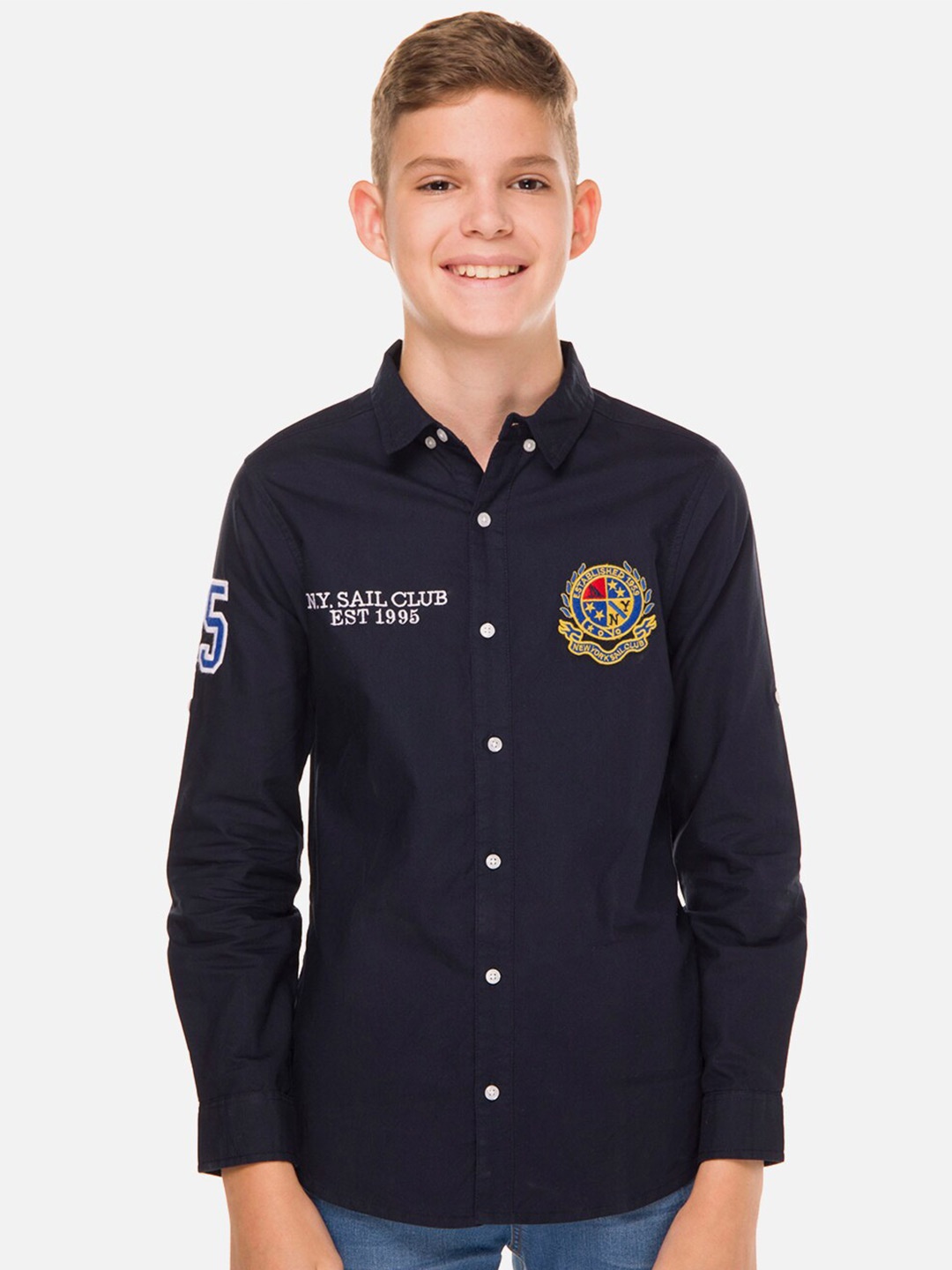 

R&B Boys Navy Blue Casual Shirt