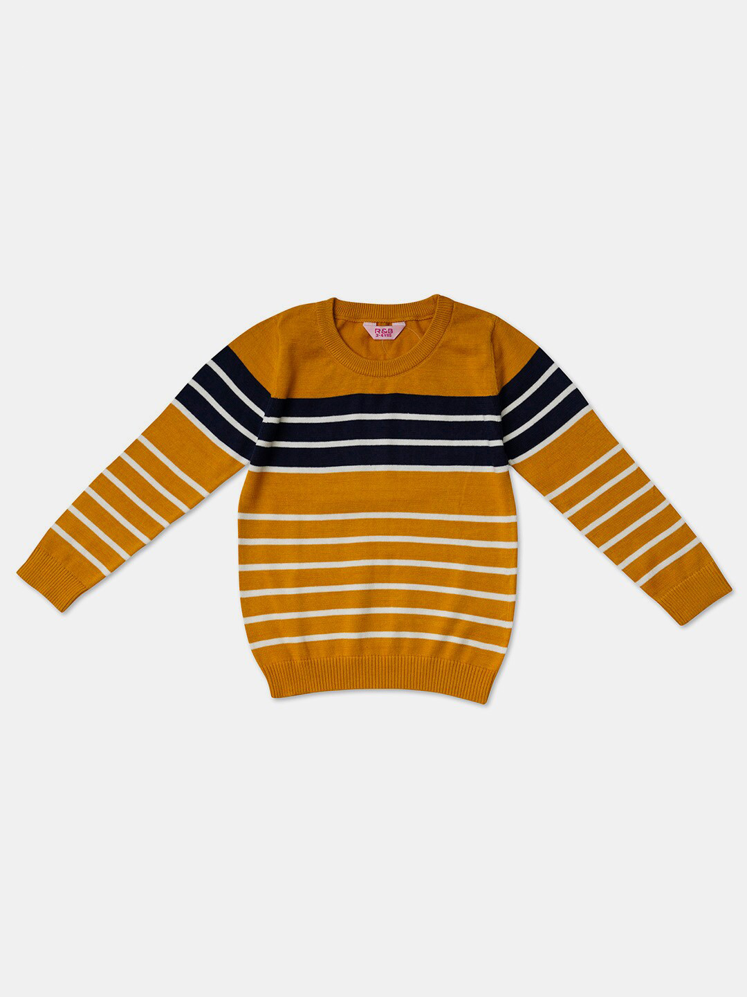 

R&B Boys Yellow & Black Striped Pullover