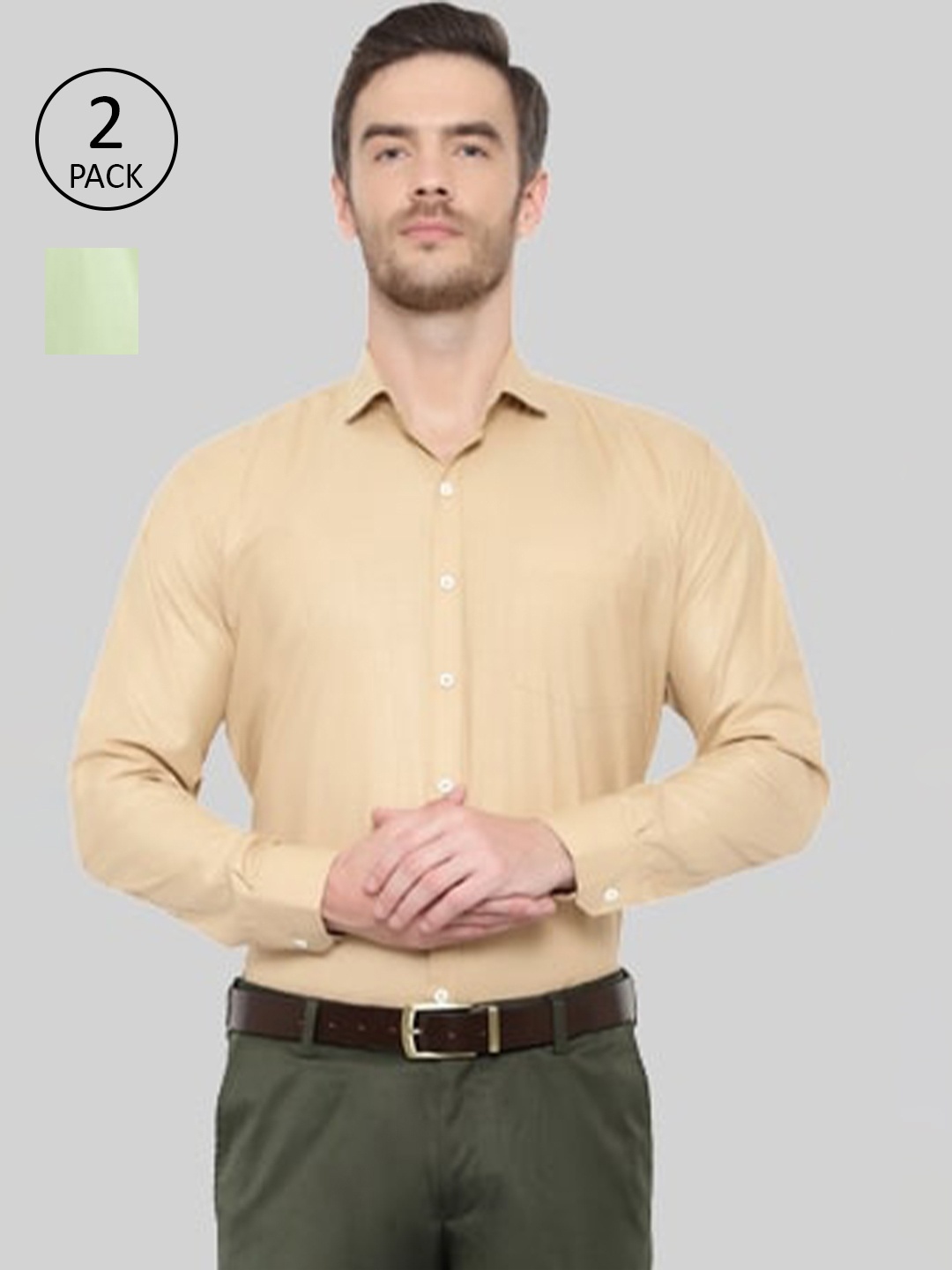 

Srey trends Men Olive Green Comfort Slim Fit Formal Shirt