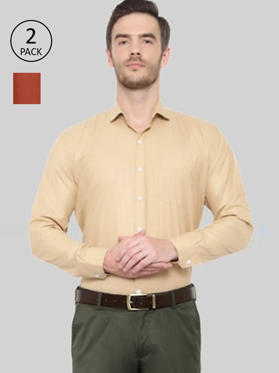 

Srey trends Men Olive Green Comfort Slim Fit Formal Shirt