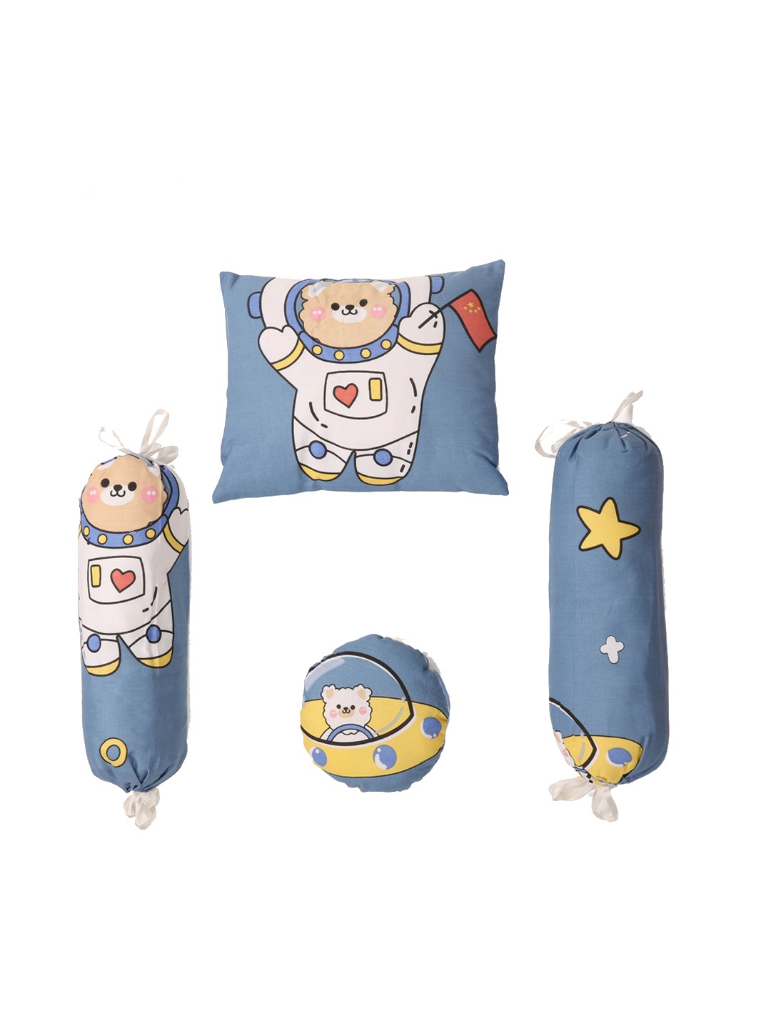 

KICKS & CRAWL Kids Blue & White Space Explorer Printed Baby Bedding Set