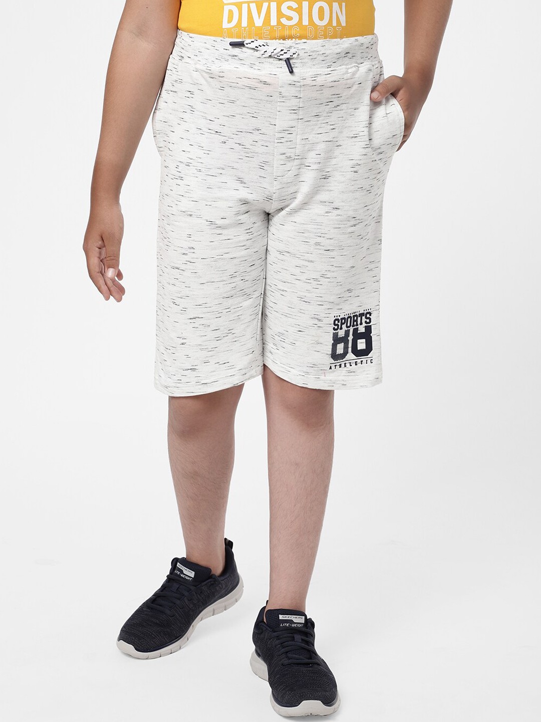 

R&B Boys White Typography Printed Shorts