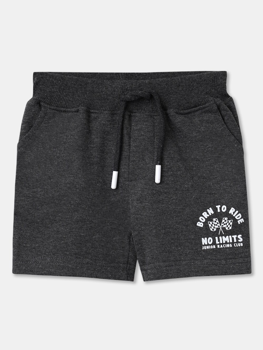 

R&B Boys Grey Printed Shorts