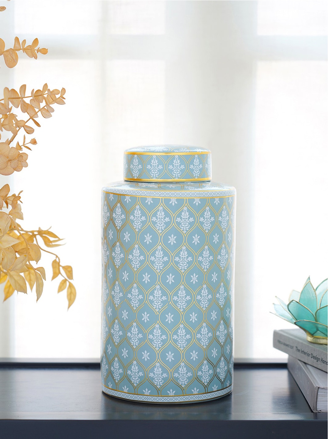 

Pure Home and Living Blue Floral Large Canister