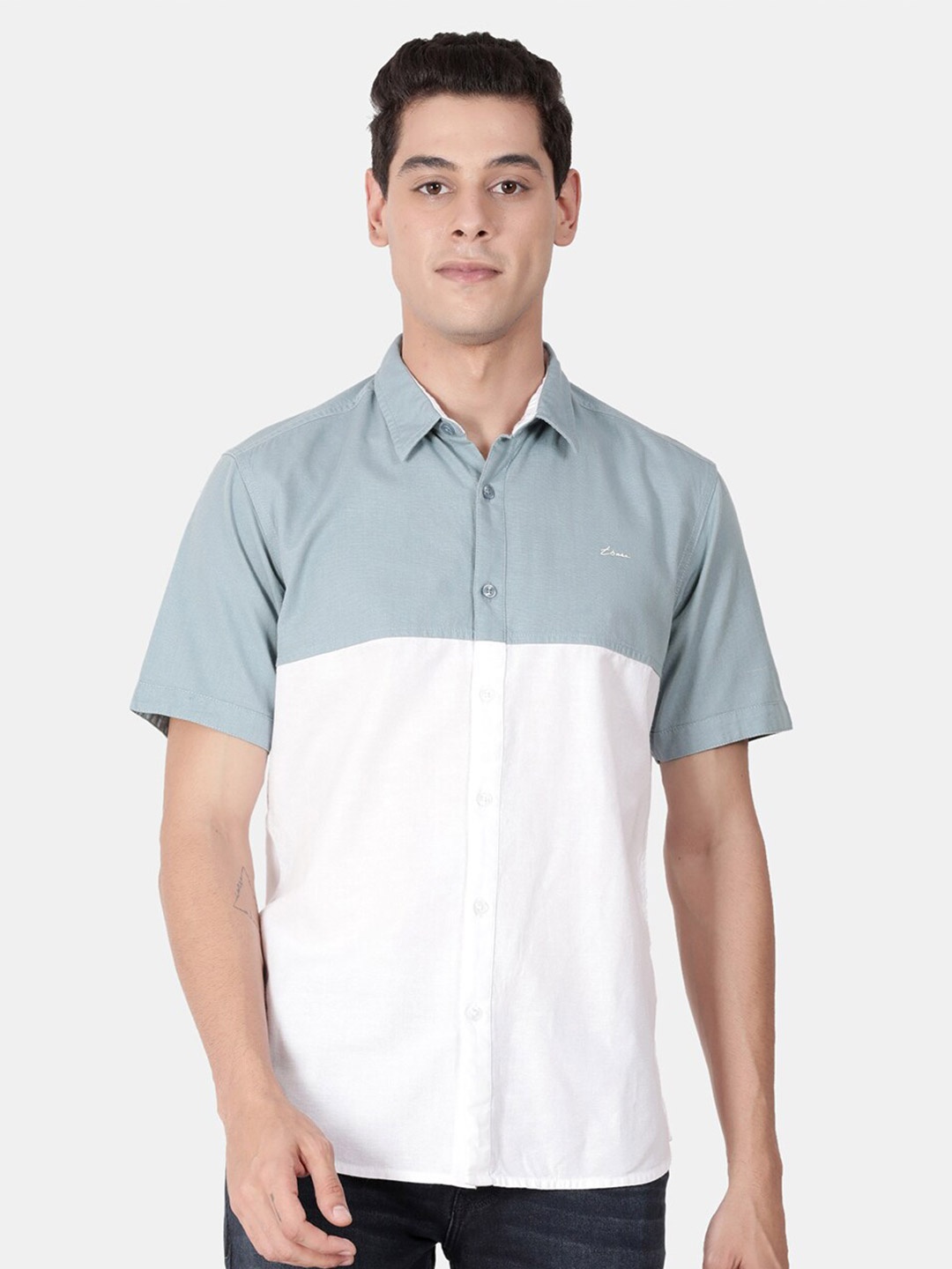 

t-base Men Silver-Toned Standard Casual Shirt
