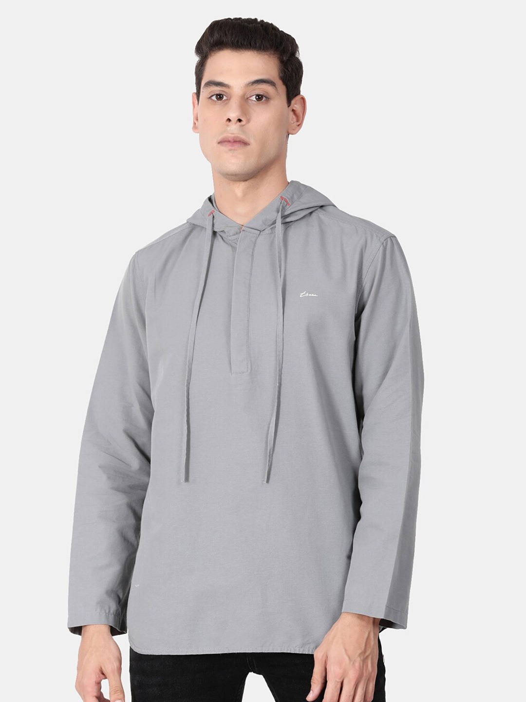 

t-base Men Grey Standard Casual Shirt