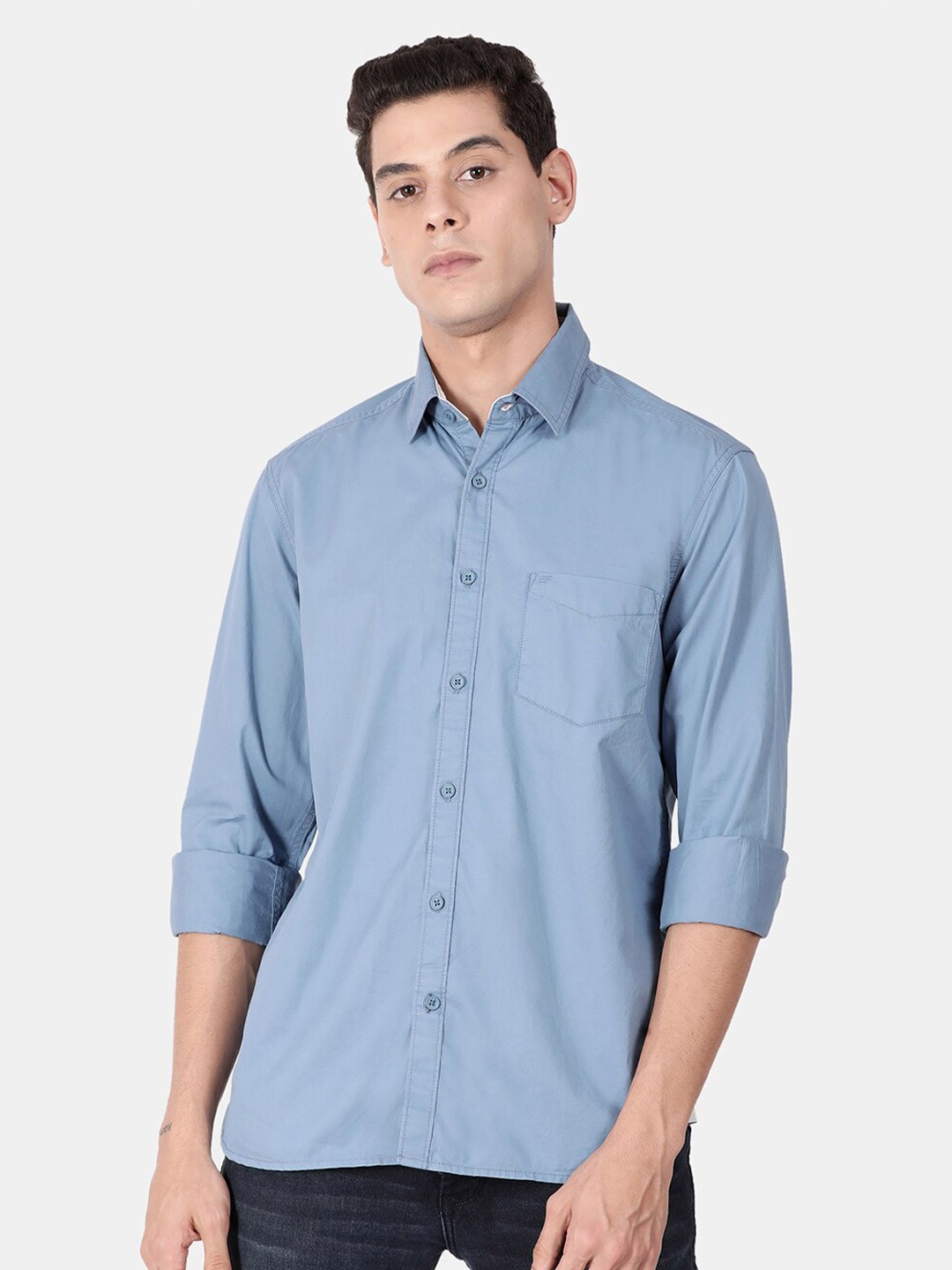 

t-base Men Blue Standard Casual Shirt