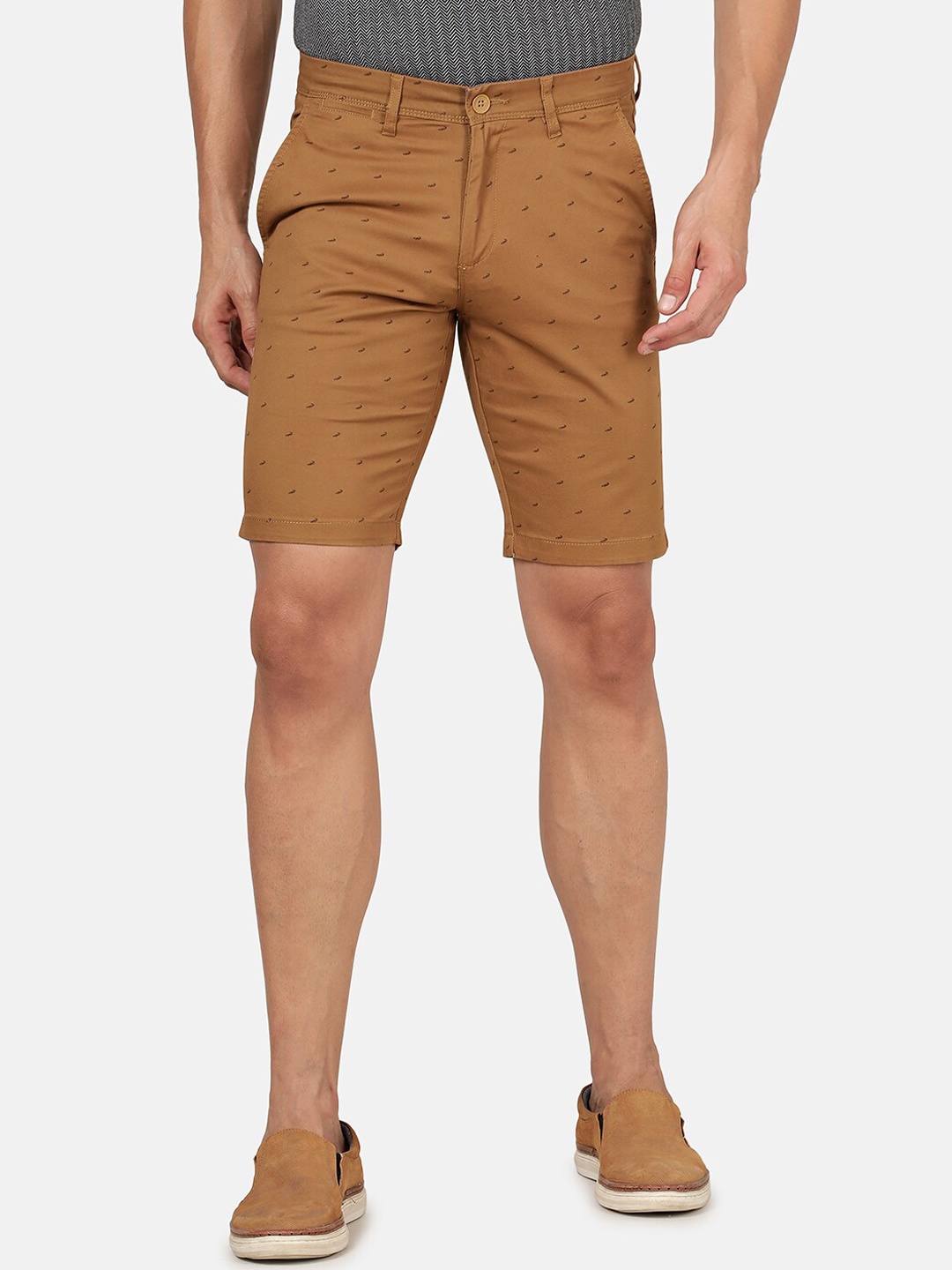 

Crocodile Men Brown Printed Slim Fit Shorts