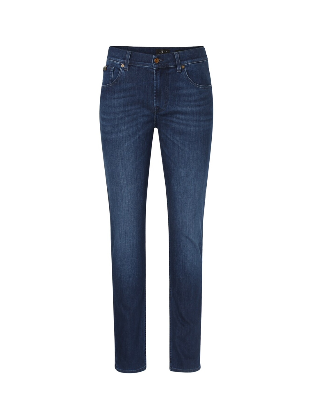 

7 For All Mankind Men Navy Blue Slim Fit Light Fade Jeans