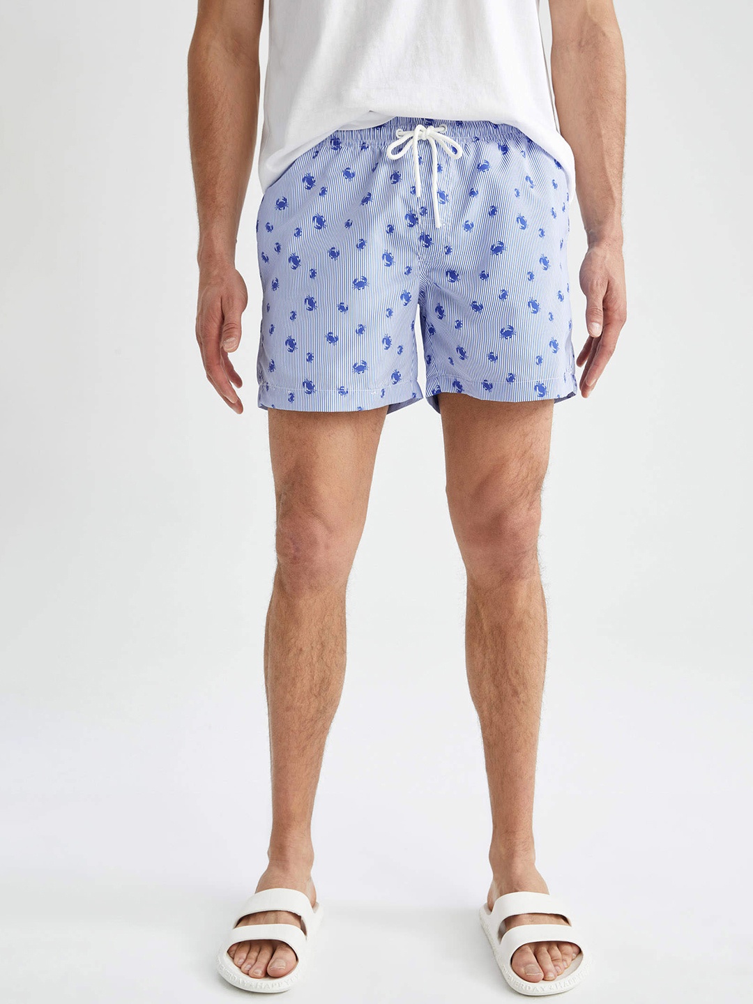 

DeFacto Men Blue Printed Shorts