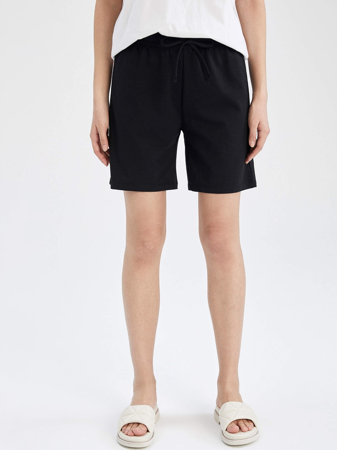 

DeFacto Women Black Solid Shorts