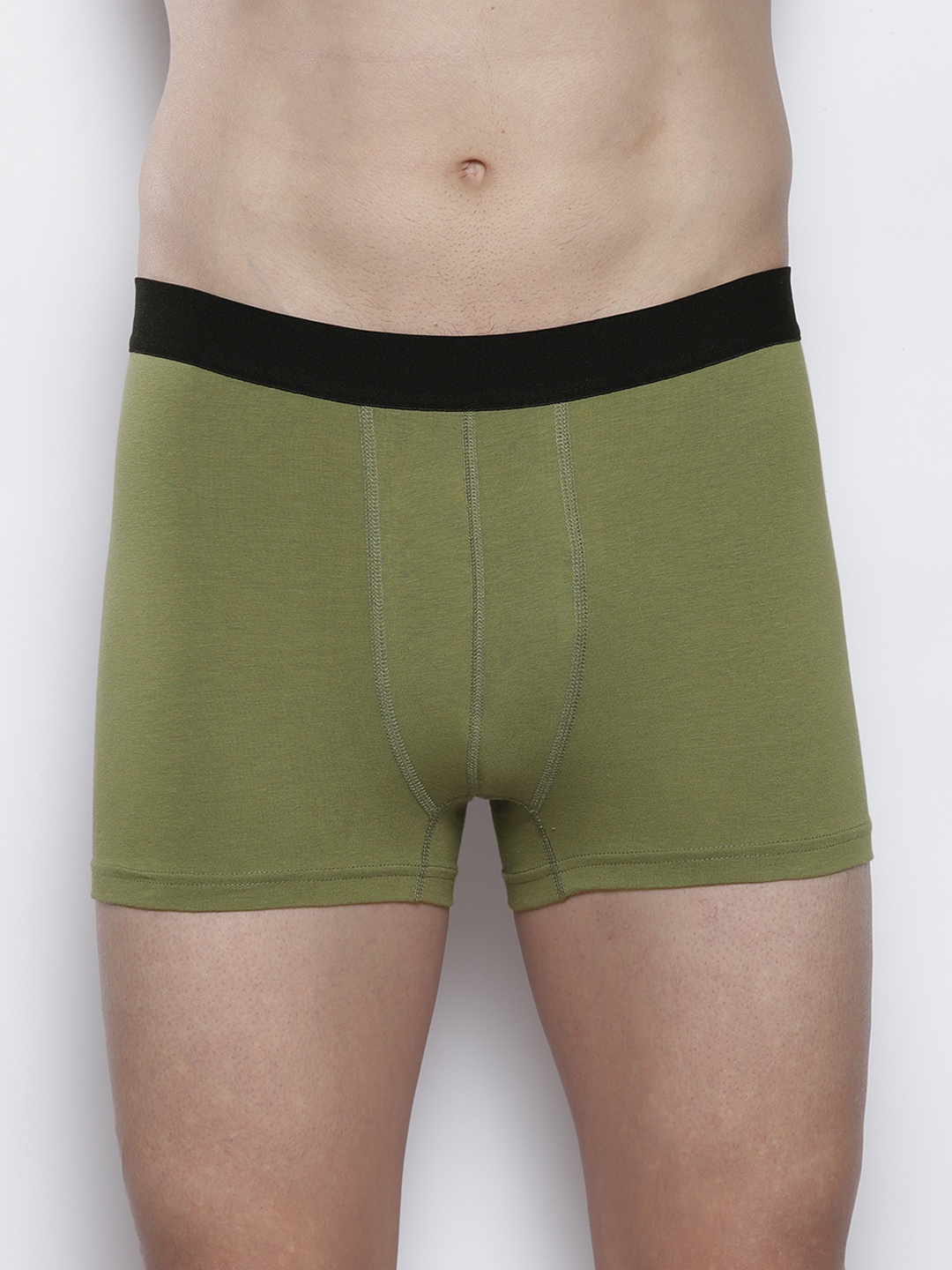 

DeFacto Men Olive Green Solid Basic Trunks X7163AZ
