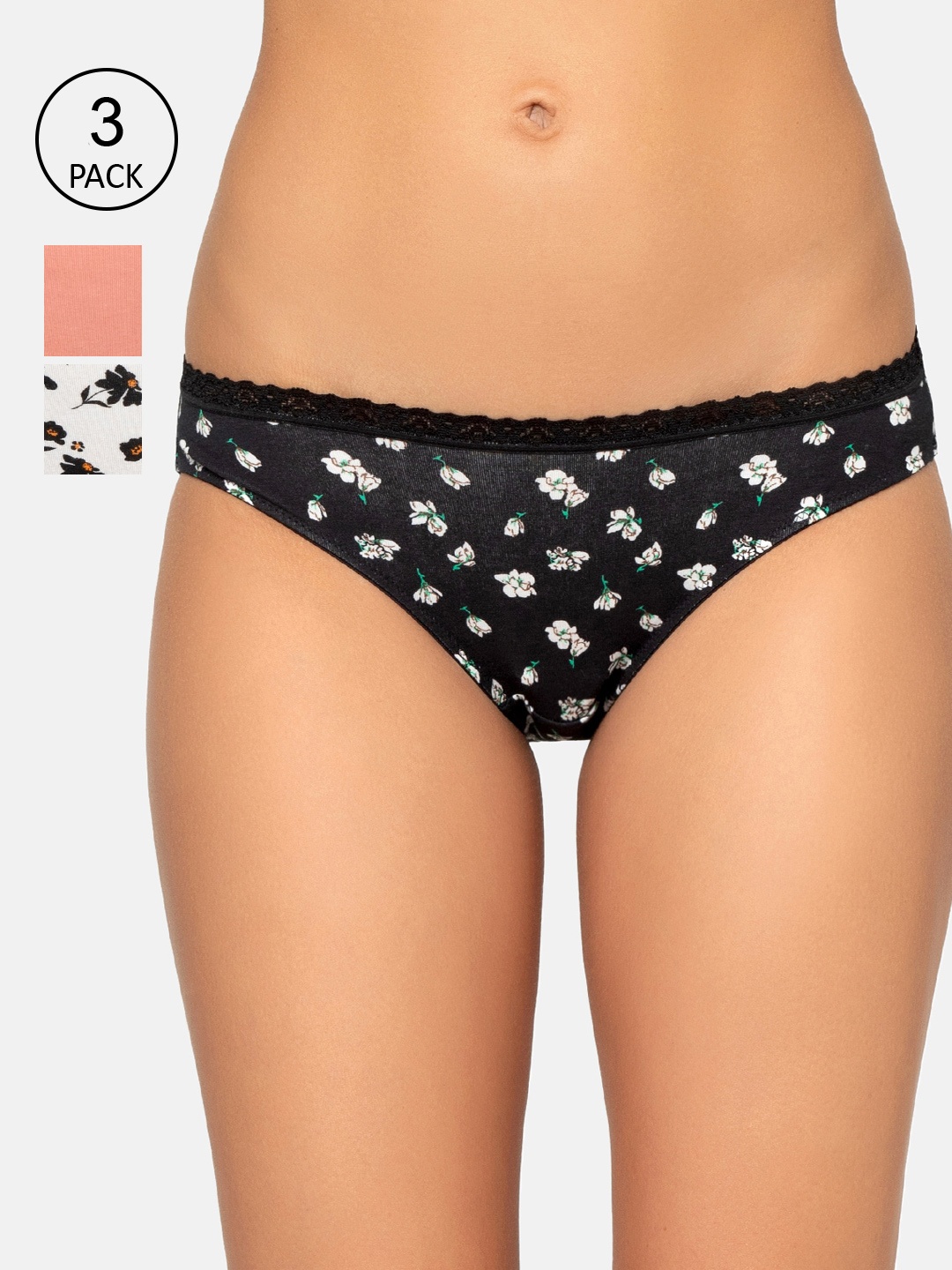 

Triumph Women Pack Of 3 Assorted Hipster Briefs vendorArticleNumber M000628 K9, Black