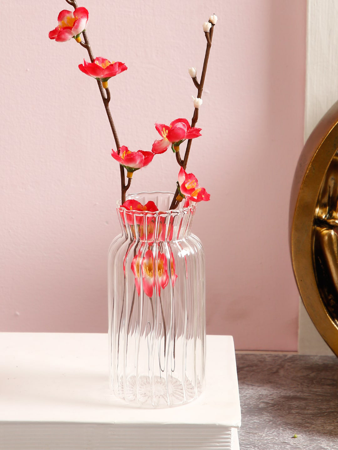 

TAYHAA Transparent Textured Glass Vases