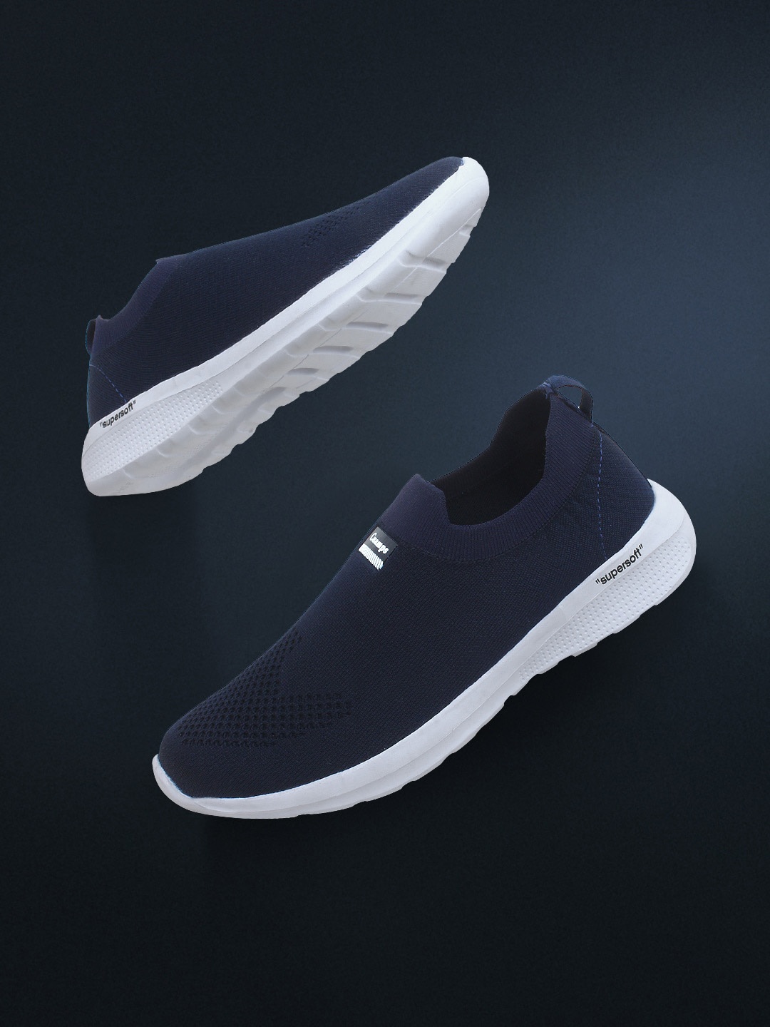 

Champs Men Navy Blue Woven Design Slip-On Sneakers