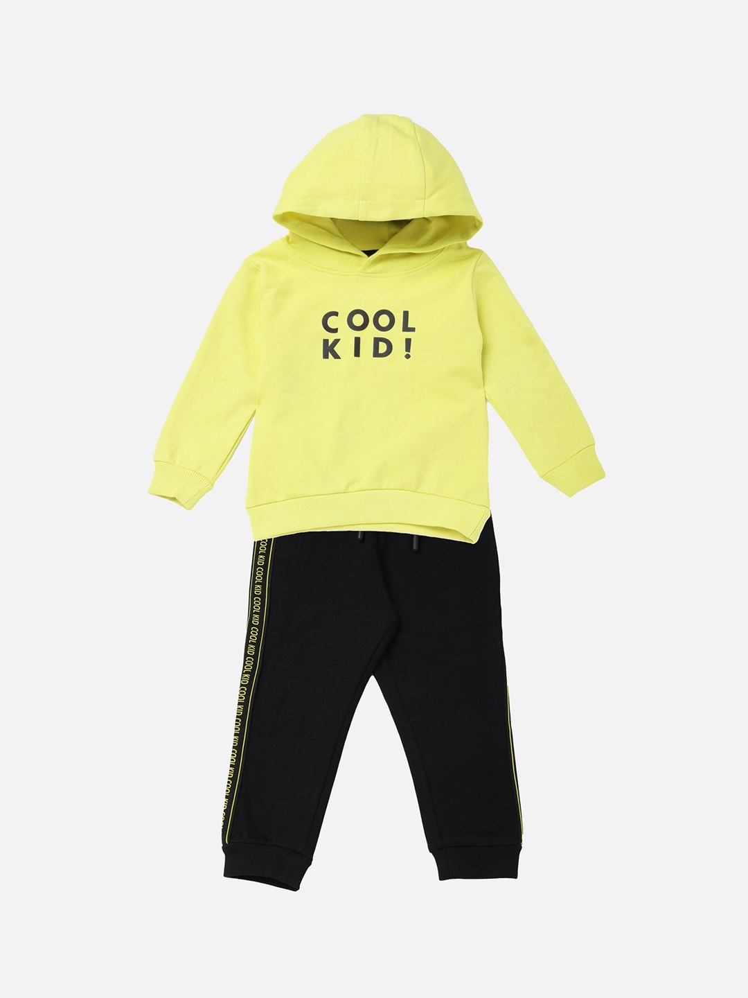 

R&B Boys Yellow & Black Printed T-shirt with Trousers