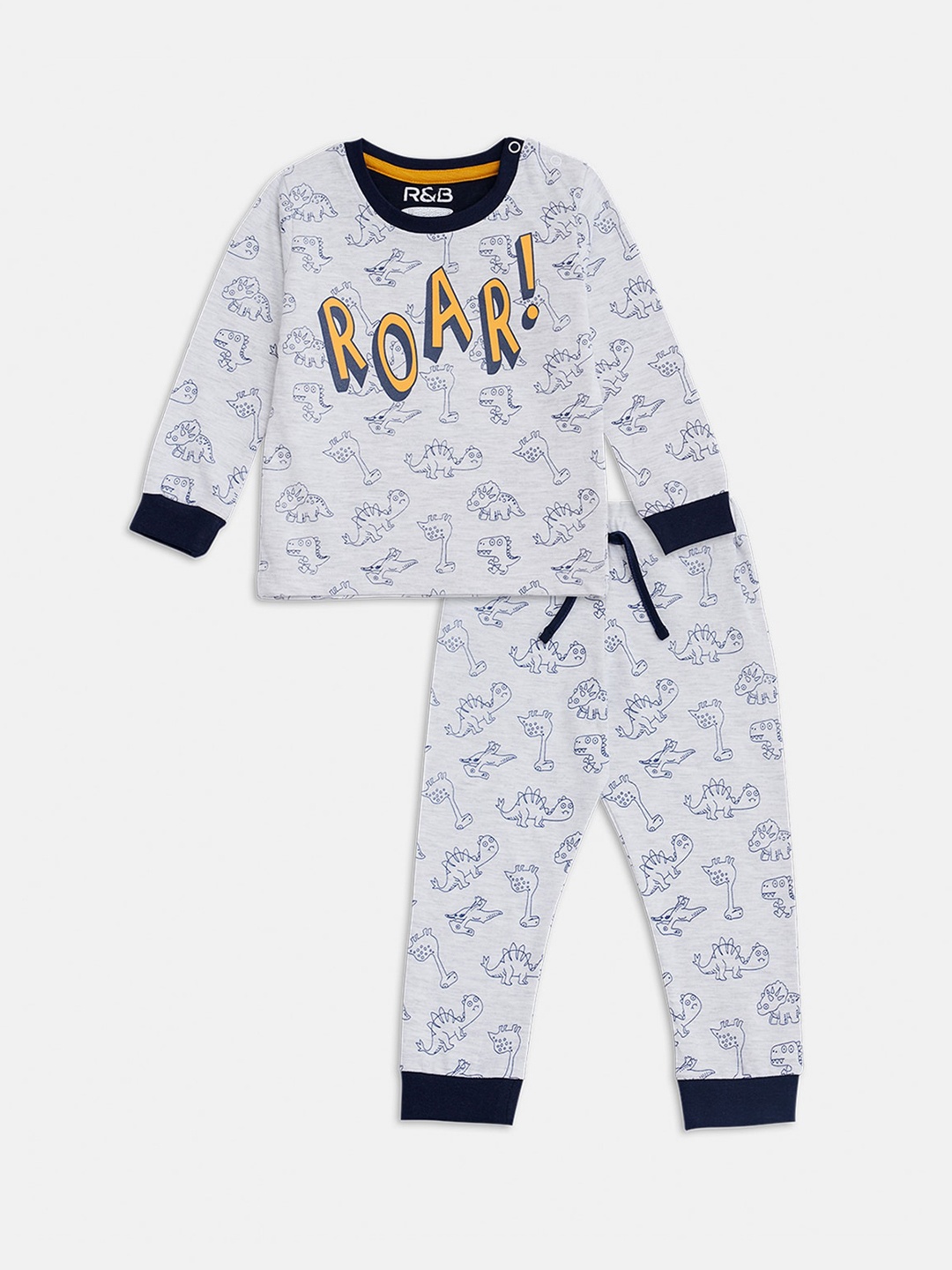 

R&B Boys Grey & Black Printed T-shirt with Trousers