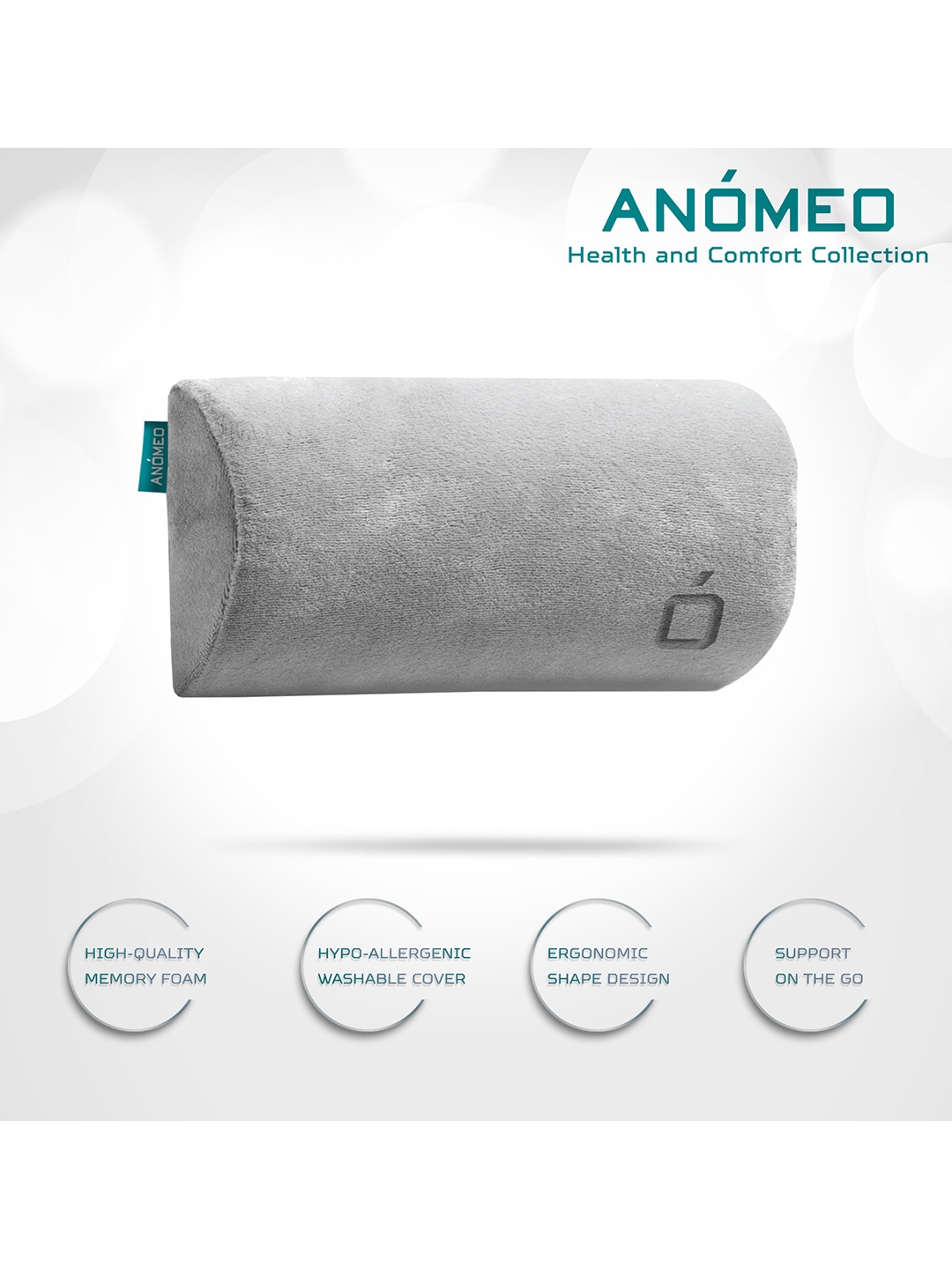 

ANOMEO Grey Half Cylinder Neck Support Pillow