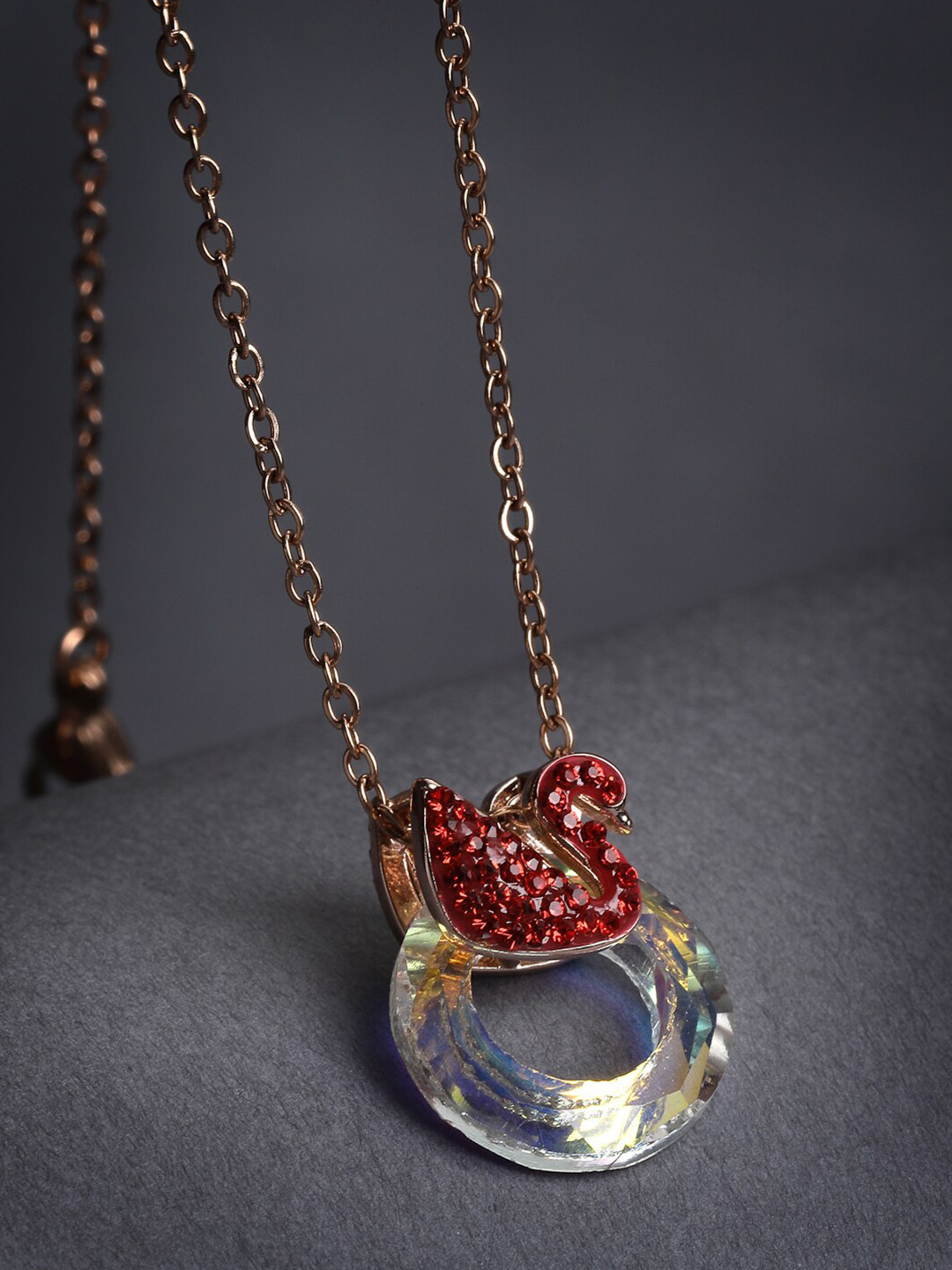 

VOGUE PANASH Gold-Toned & Red Brass Gold-Plated Handcrafted Necklace