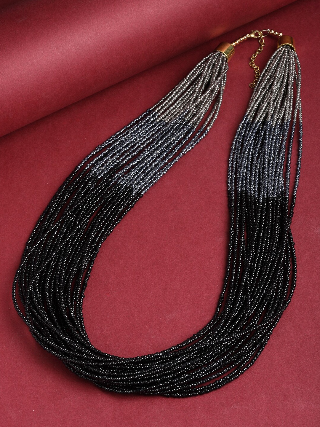 

VOGUE PANASH Gold-Toned & Black Brass Gold-Plated Handcrafted Necklace