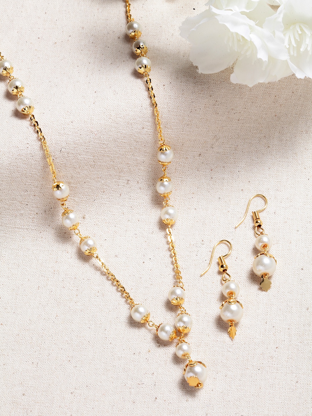 

PANASH Gold-Plated Pearl-Studded Handcrafted Jewellery Set