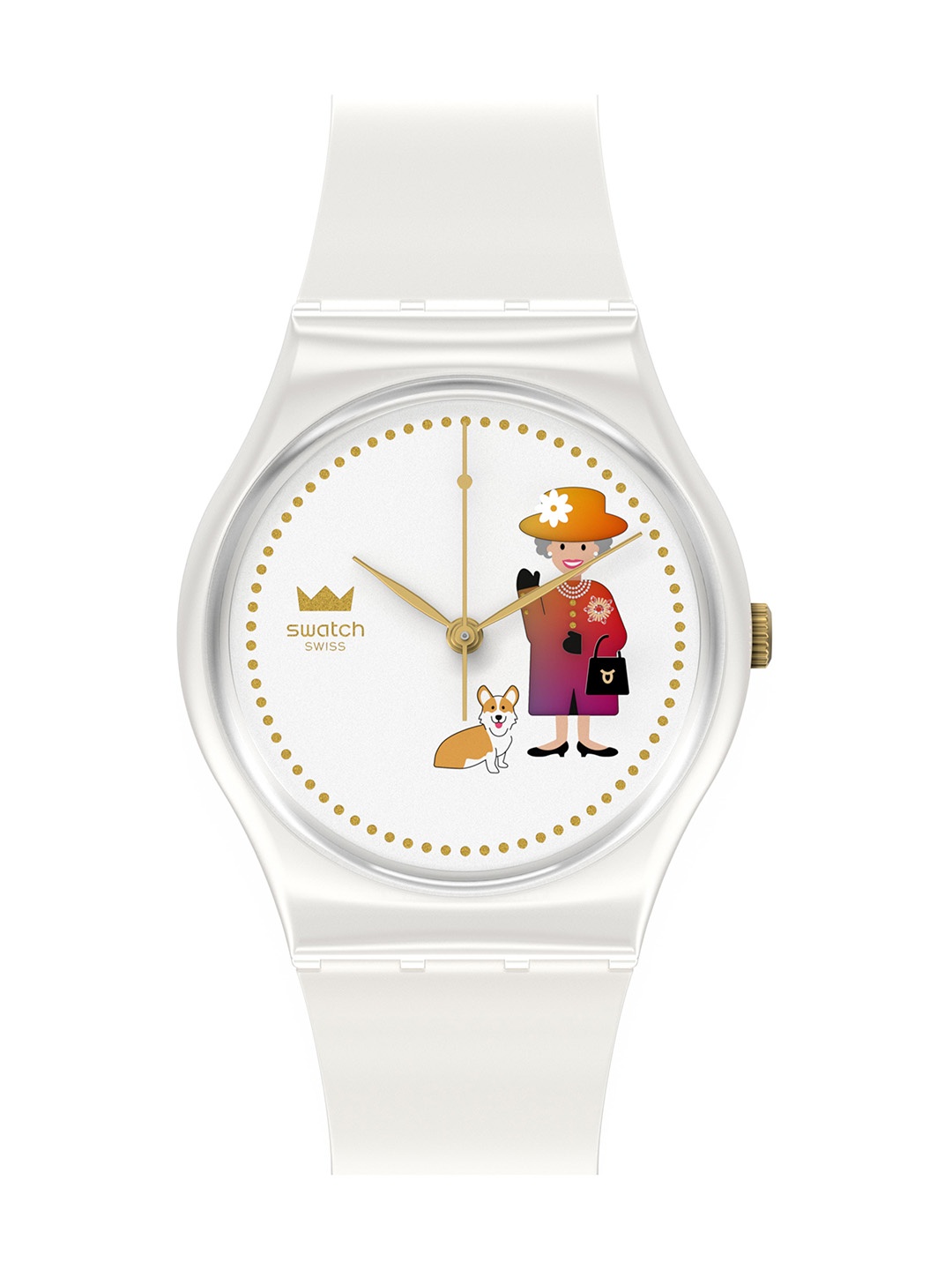 

Swatch Unisex Skeleton Dial & Straps Analogue Watch GZ711, White