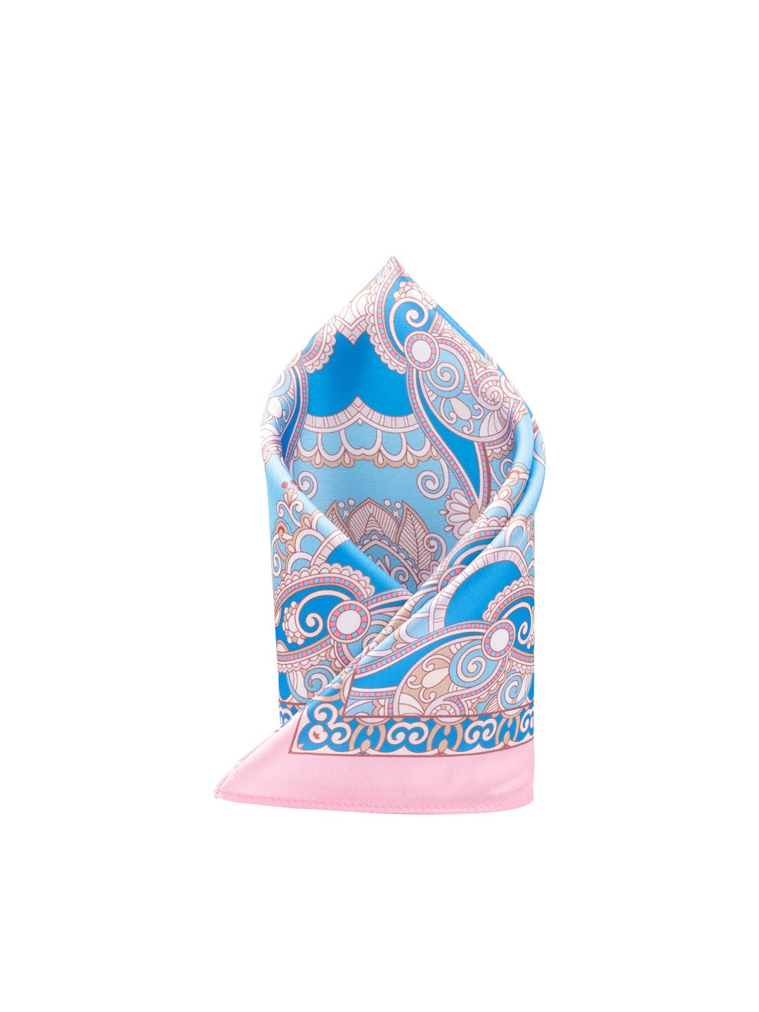 

The Tie Hub Men Blue & Pink Paisley Printed Pocket Square