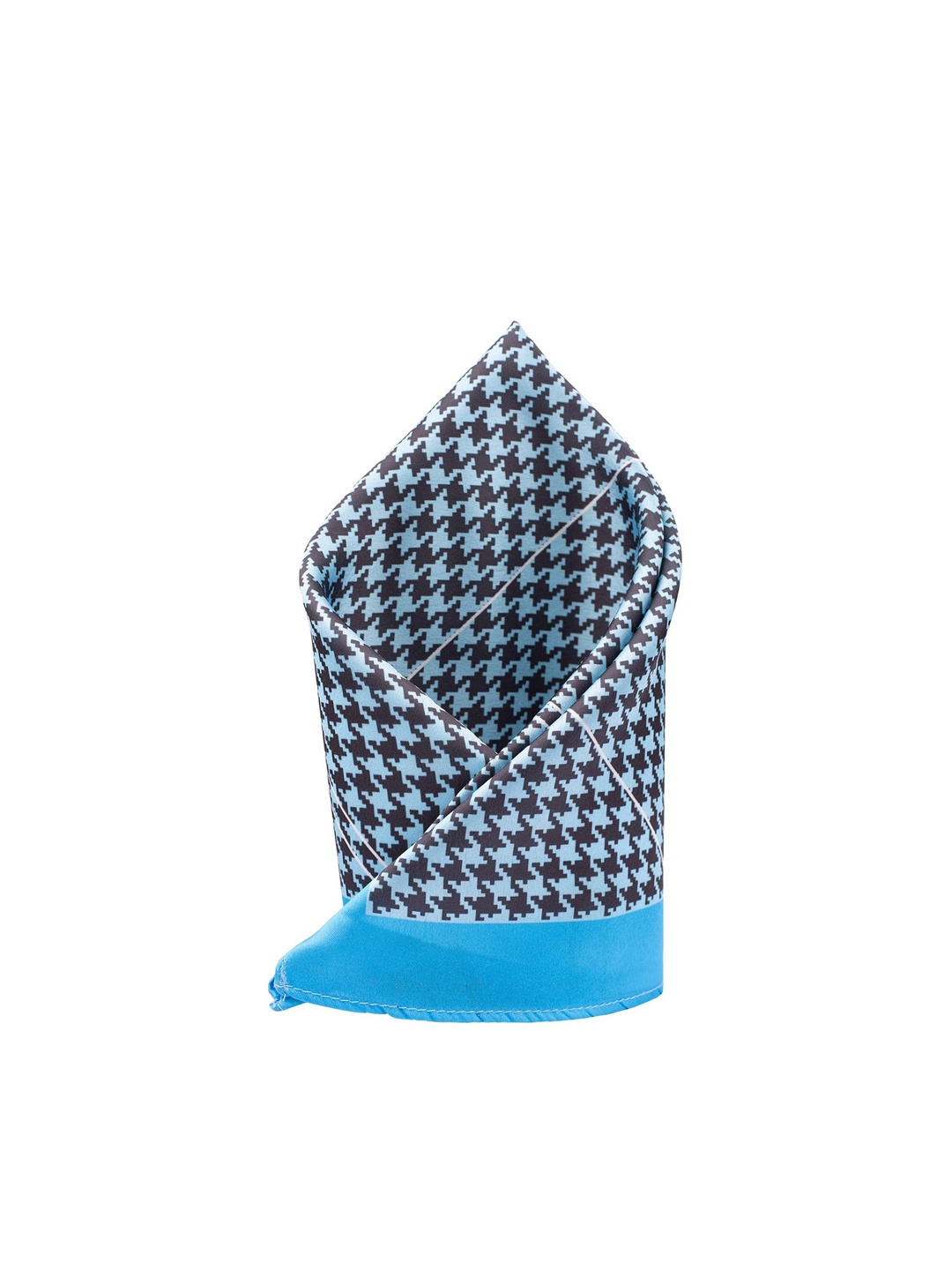 

The Tie Hub Men Blue Houndstooth Printed Pocket Square