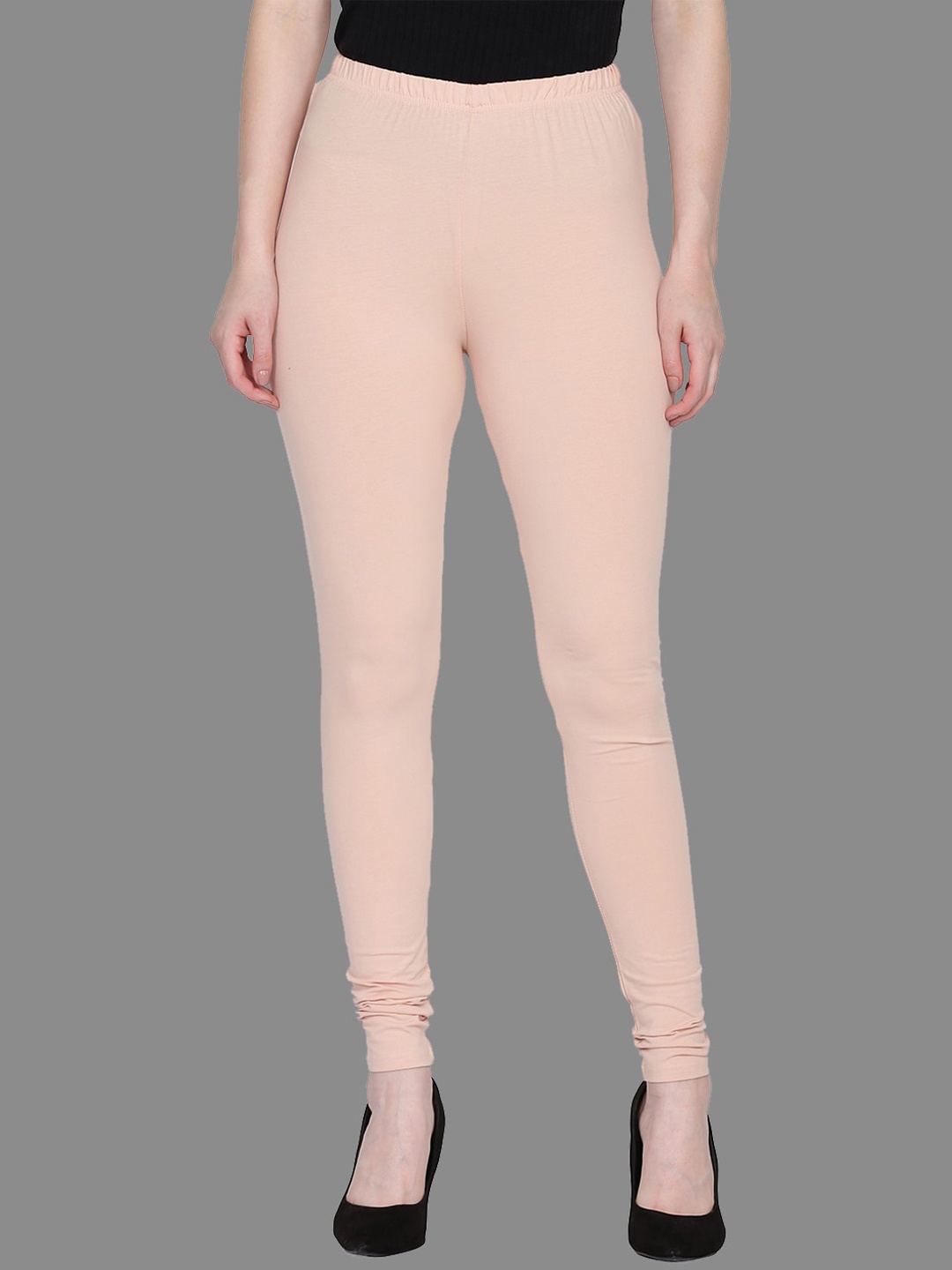 

SPIFFY Women Peach Coloured Solid Churidar