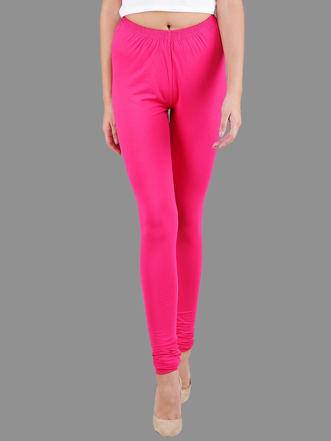 

SPIFFY Women Fuschia Solid Churidar, Fuchsia