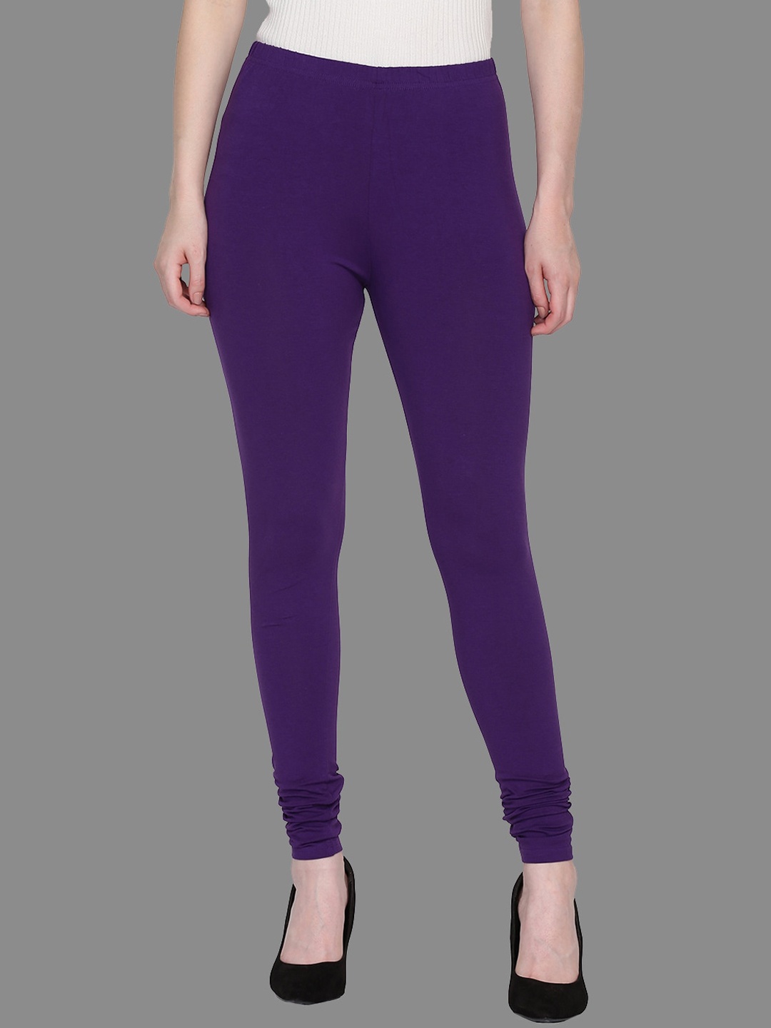 

SPIFFY Women Plus Size Purple Solid Churidar Leggings