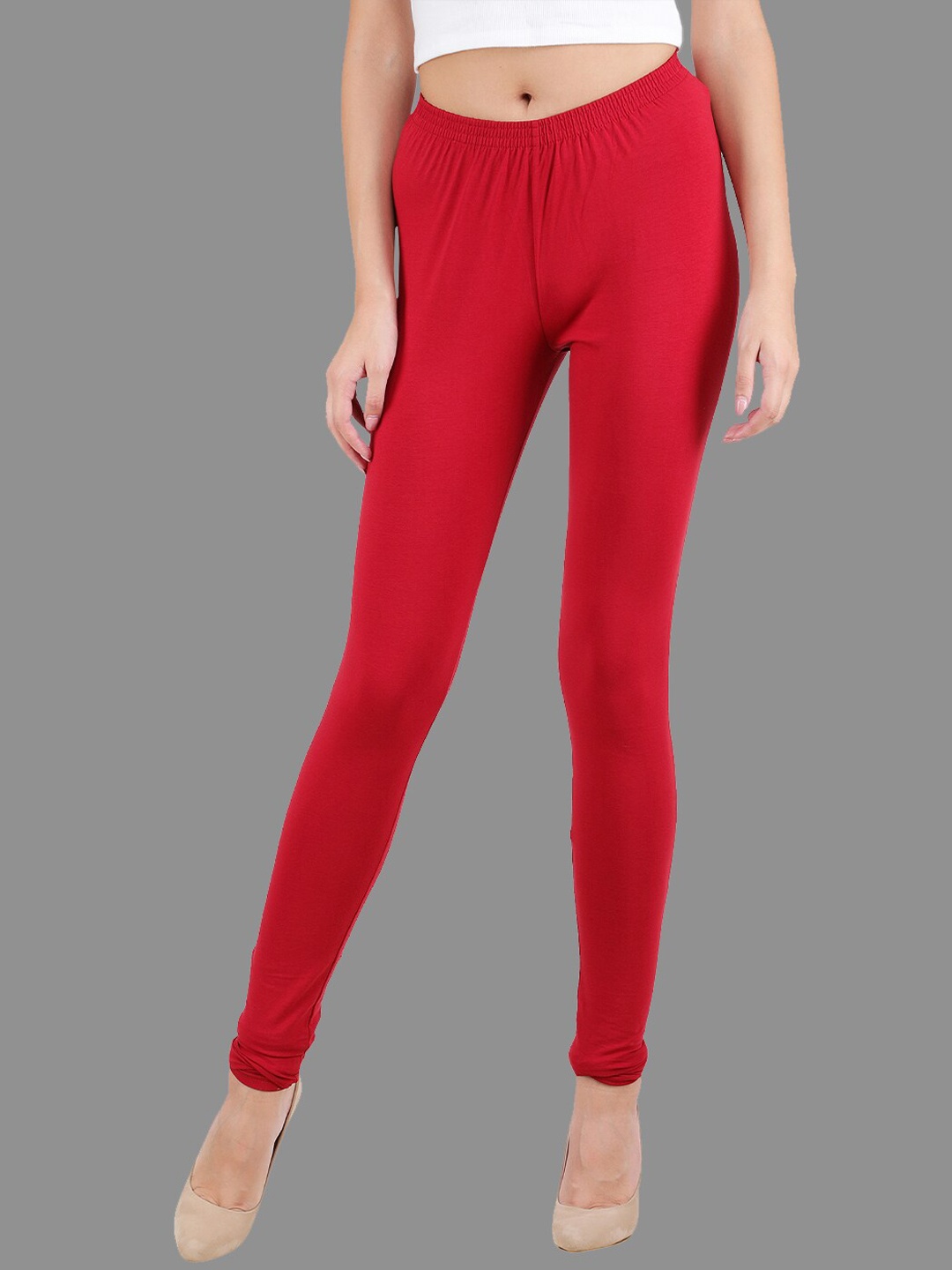 

SPIFFY Women Red Solid Churidar