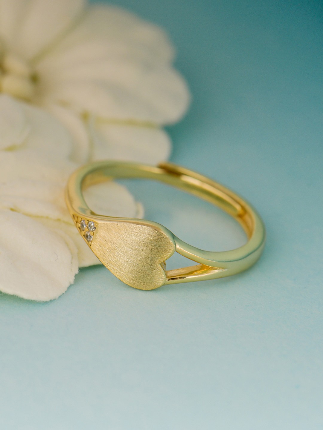 

GIVA 925 Sterling Silver 18k Gold Plated Heart Ring