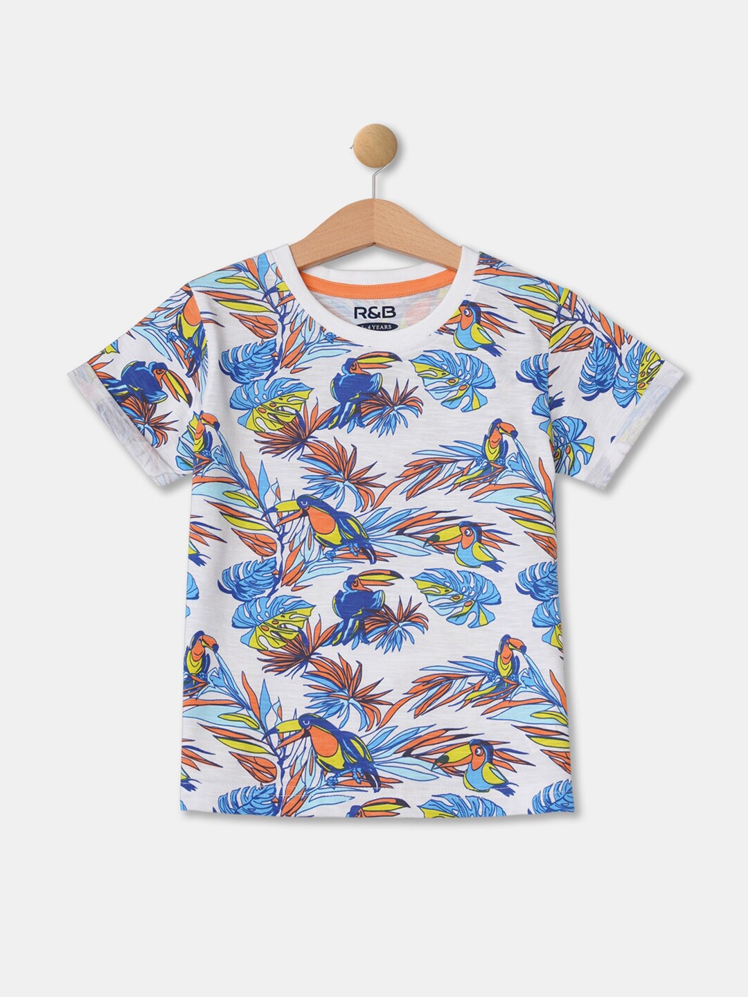 

R&B Boys Multicoloured Floral Printed Tropical T-shirt, Multi