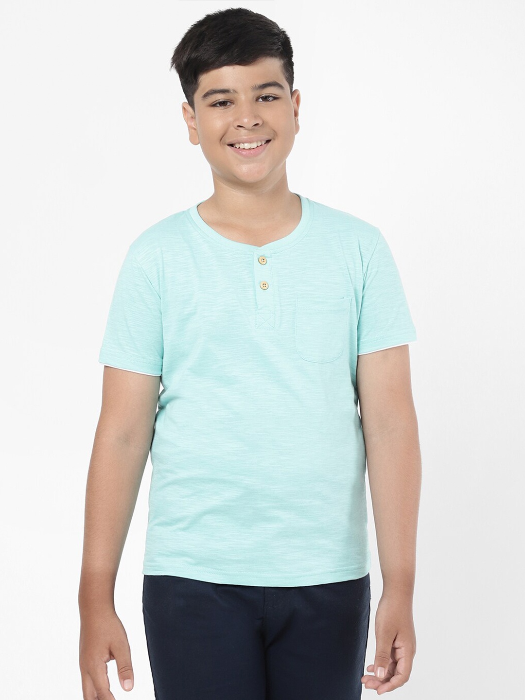

R&B Boys Blue Henley Neck T-shirt