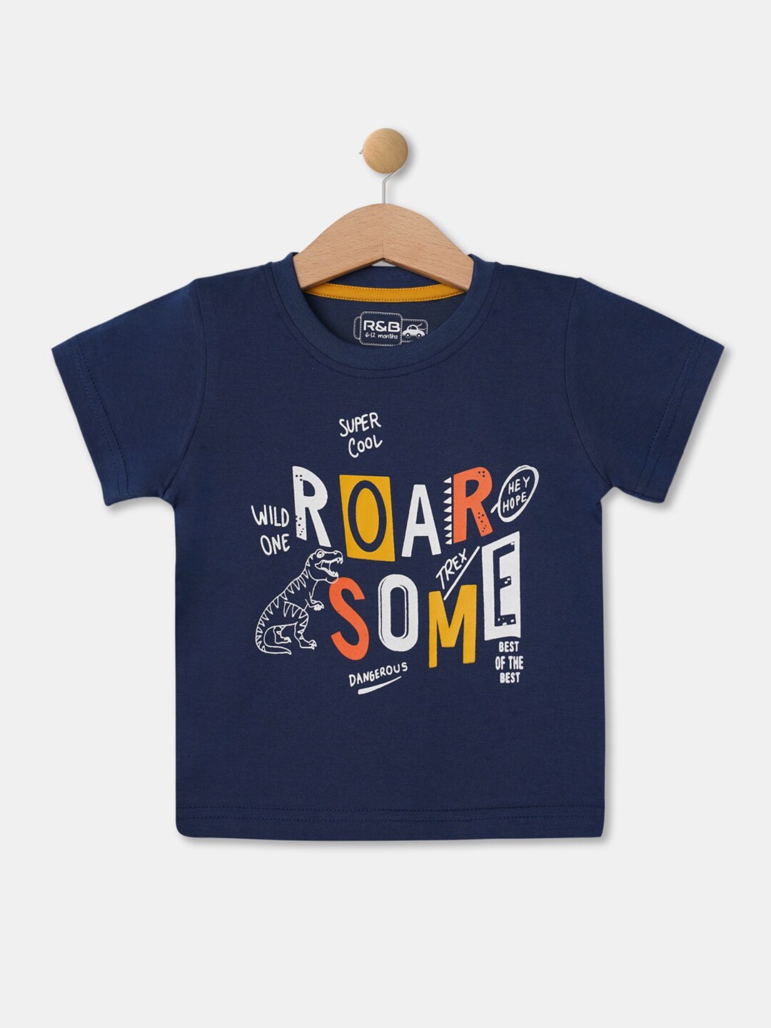 

R&B Boys Navy Blue Printed T-shirt