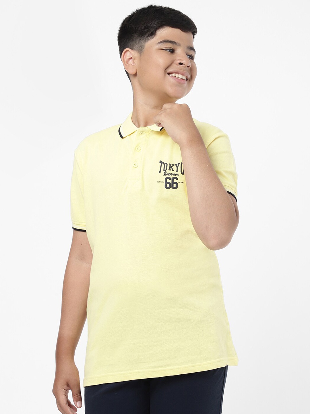 

R&B Boys Yellow V-Neck Extended Sleeves T-shirt