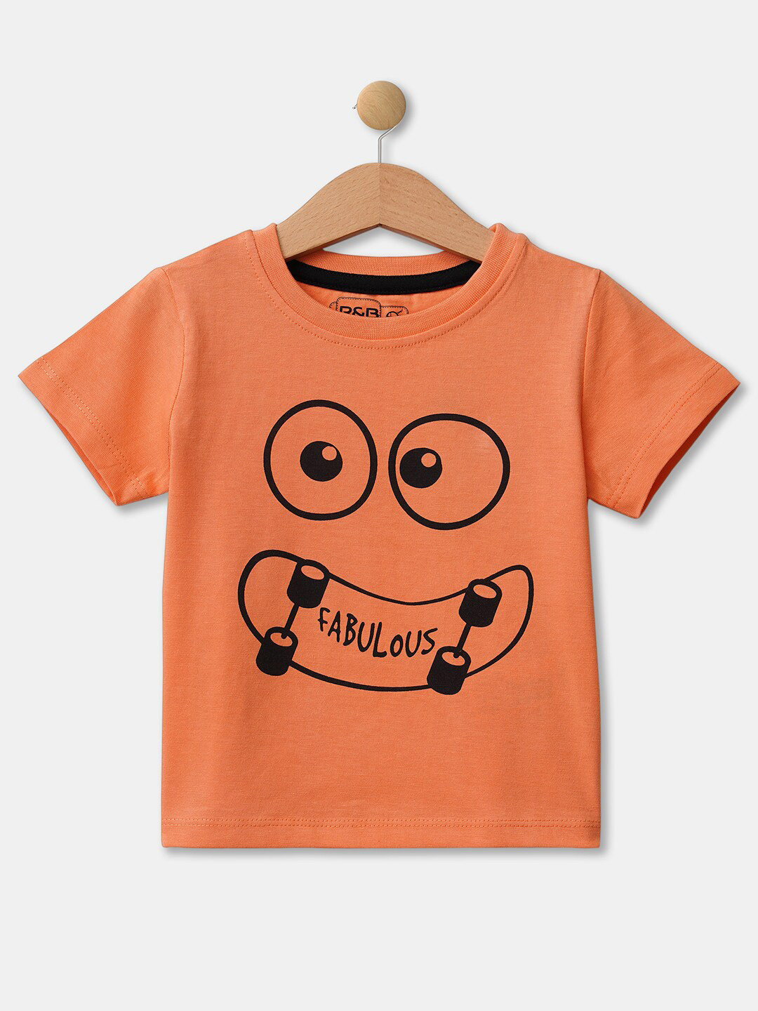 

R&B Boys Red Typography Printed Applique T-shirt