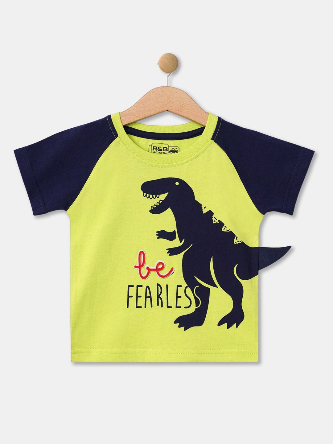 

R&B Boys Yellow & wild lime Printed Applique T-shirt