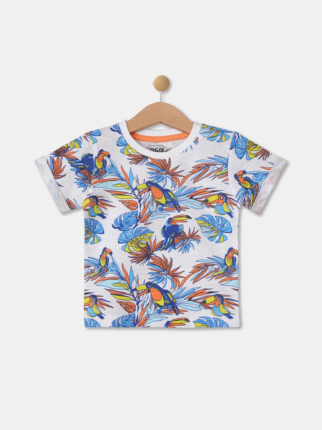 

R&B Boys Multicoloured & orchid tint Floral Printed Tropical T-shirt, Multi