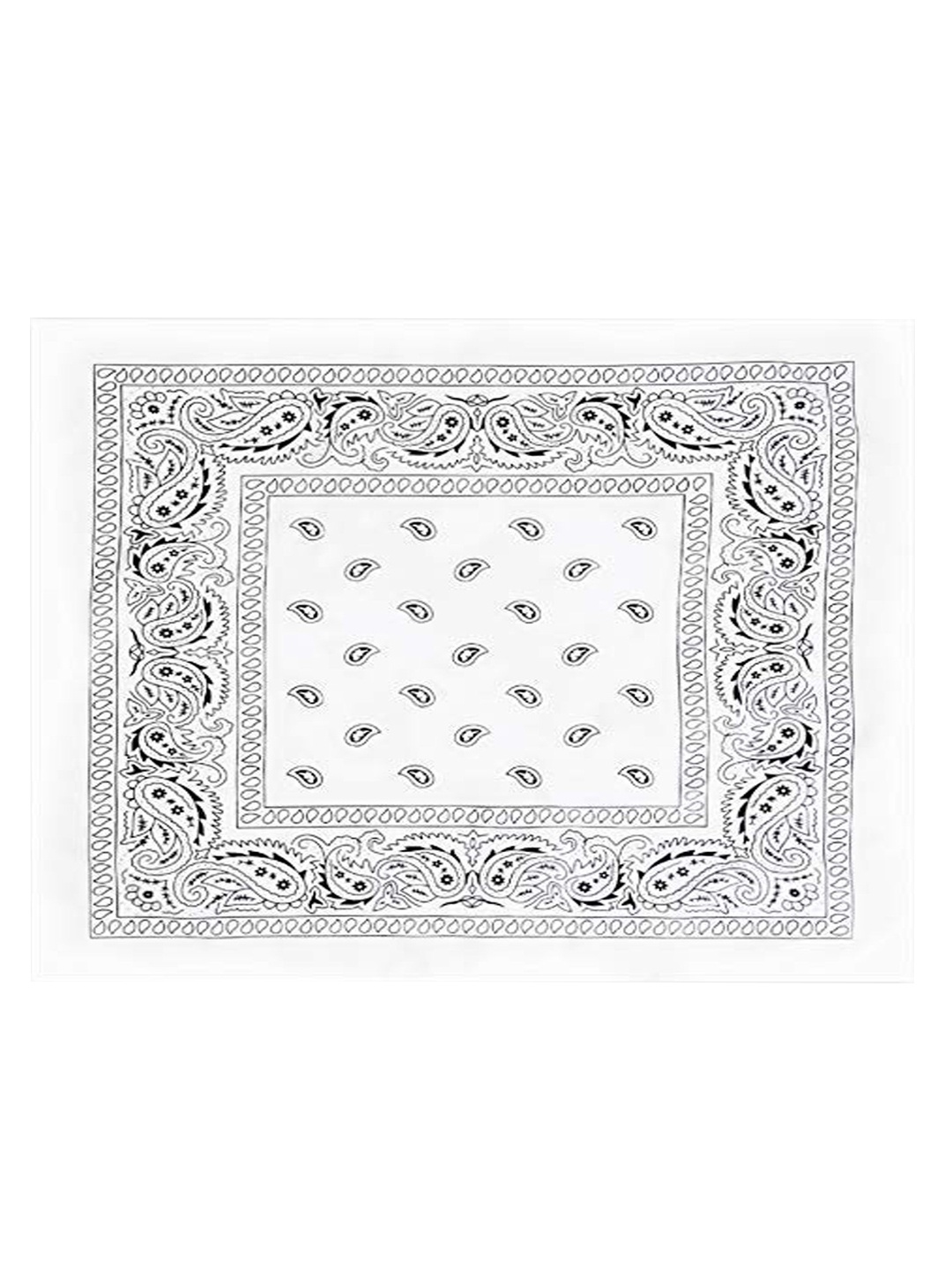 

Aadikart White Cotton Paisley Printed Bandana