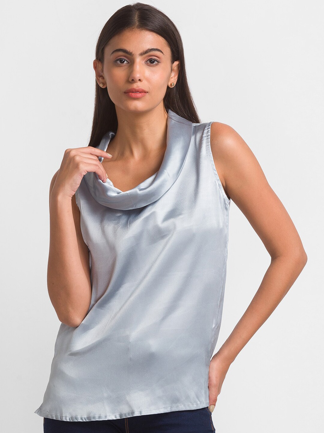 

Globus Blue Cowl Neck Top