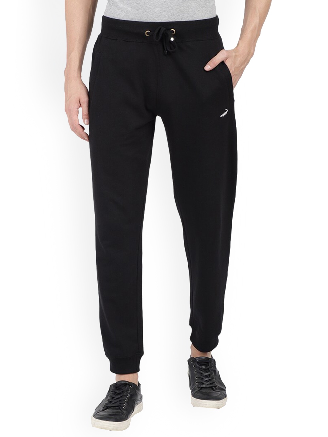 

Crocodile Men Black Solid Slim-Fit Joggers