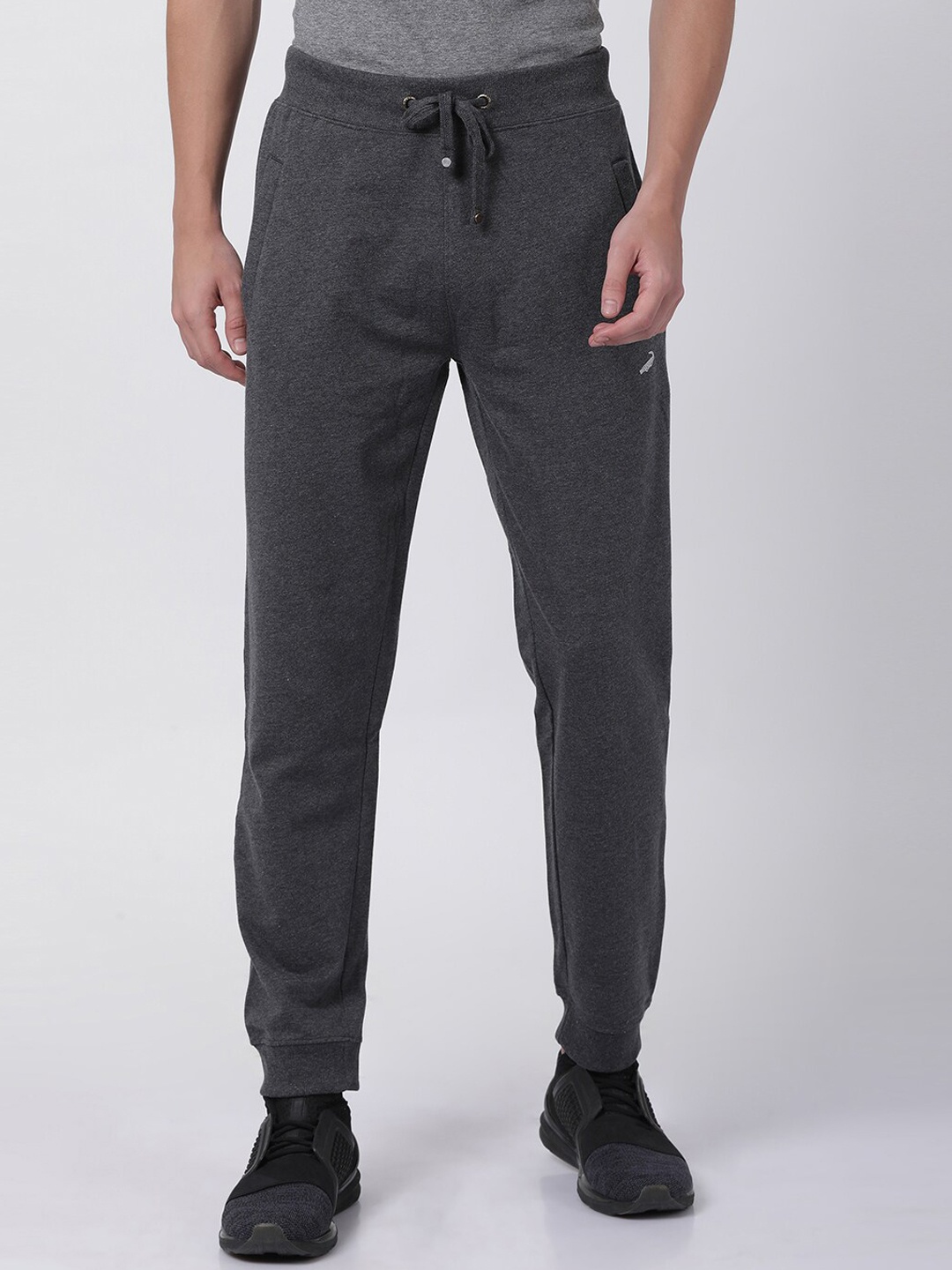 

Crocodile Men Charcoal Grey Solid Cotton Joggers