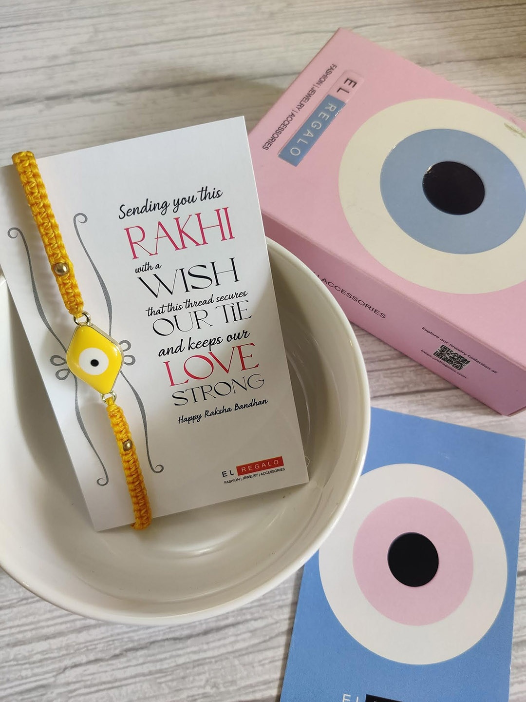 

EL REGALO Yellow Evil Eye Rakhi