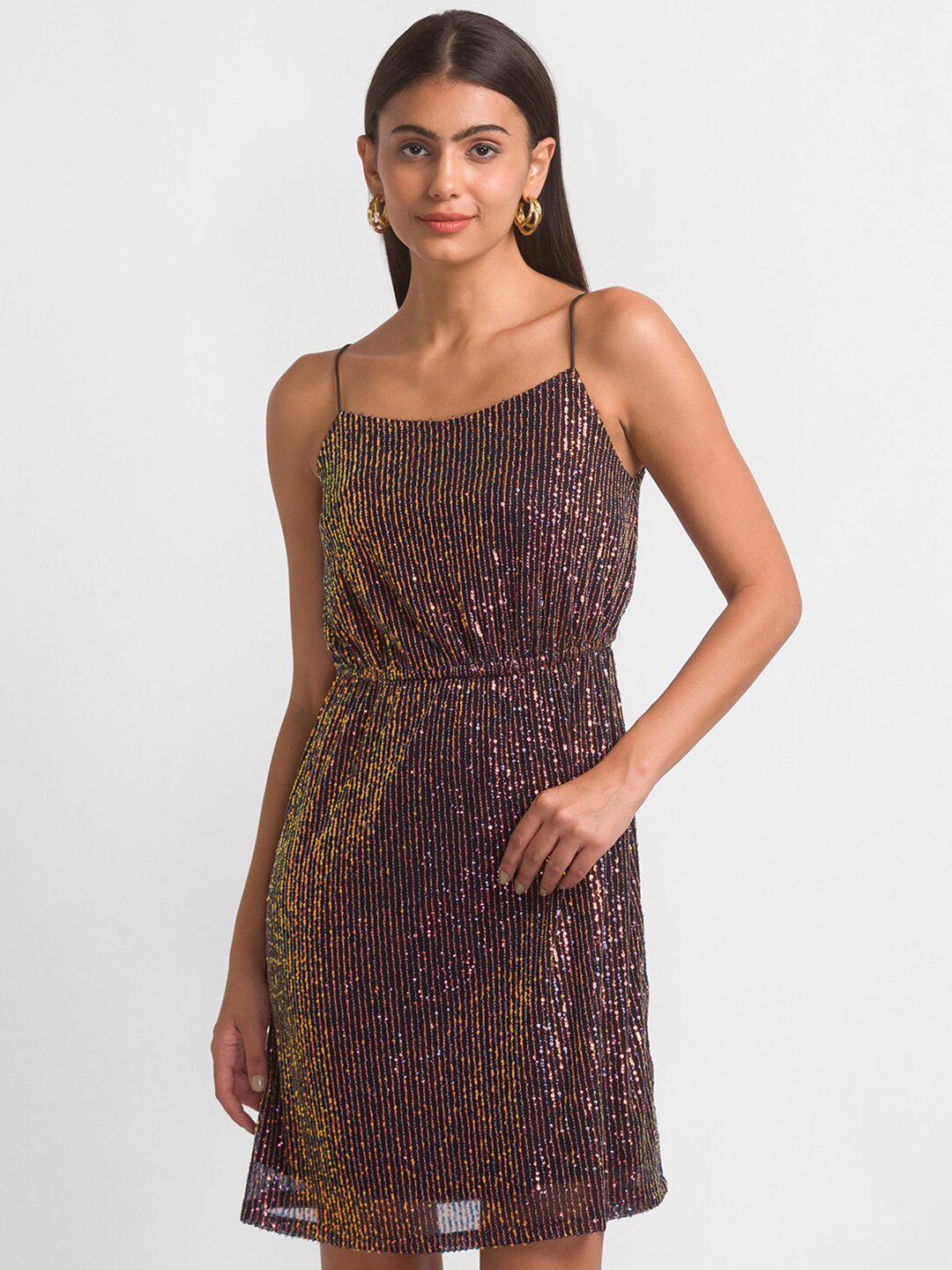 

Globus Black & tap shoe Embellished Net Dress
