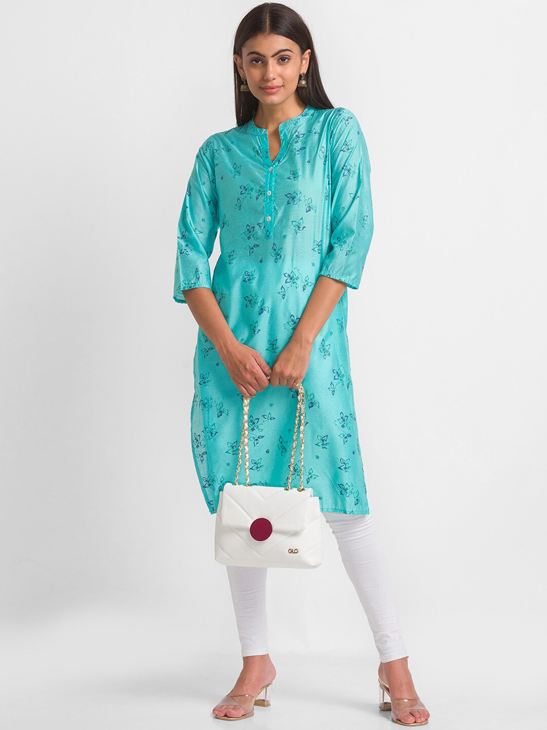 

Globus Women Blue Embellished Kurta