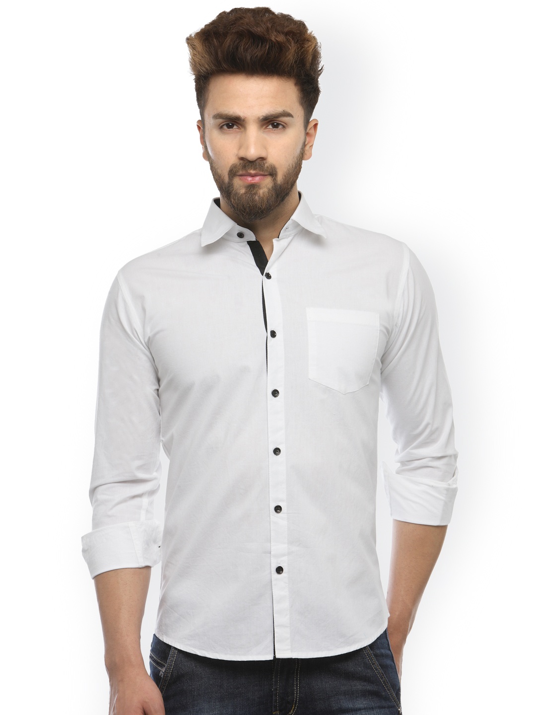 

JAINISH Men White Comfort Fit Solid Casual Shirt